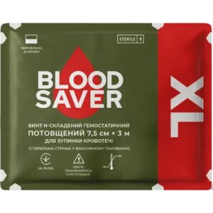 Бинт гемостатичний потовщений BloodSaver 7,5 см * 3 м (колишній Кровоспас)